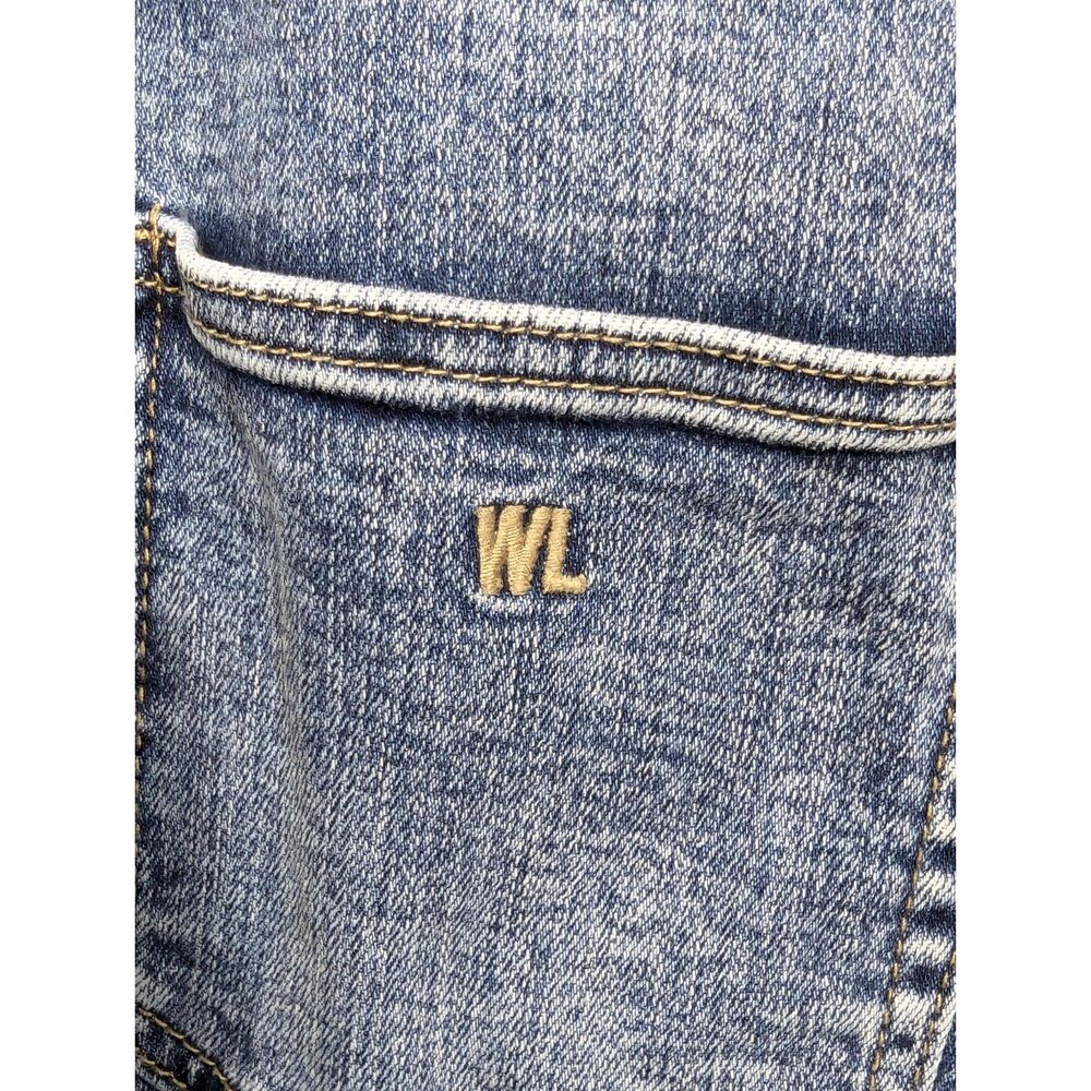 Wash Lab Denim Button Front Jumper XL Overall Straps Raw Hem Medium Blue Indie - Picture 9 of 9